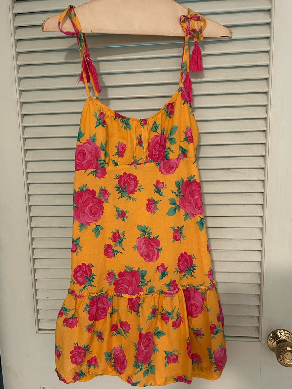 Betsey Johnson Orange flowered Cotton mini dress 4